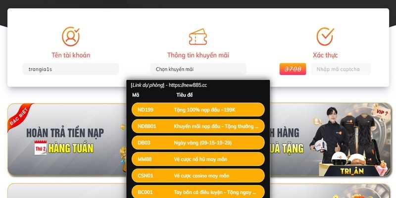 Nhận code và kiểm tra tiền thưởng